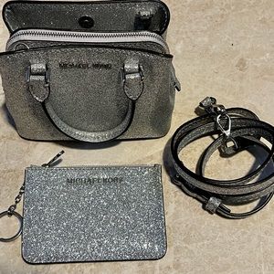 Michael Kors Glitter bag and wallet Set